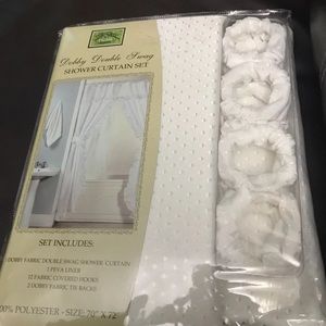 Dobby Double Swag Shower Curtain Set